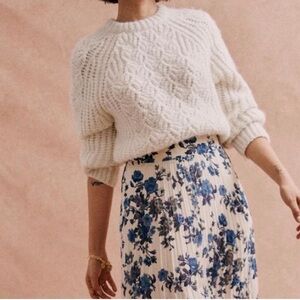 Sezane Finn Cream Textured Knit Sweater